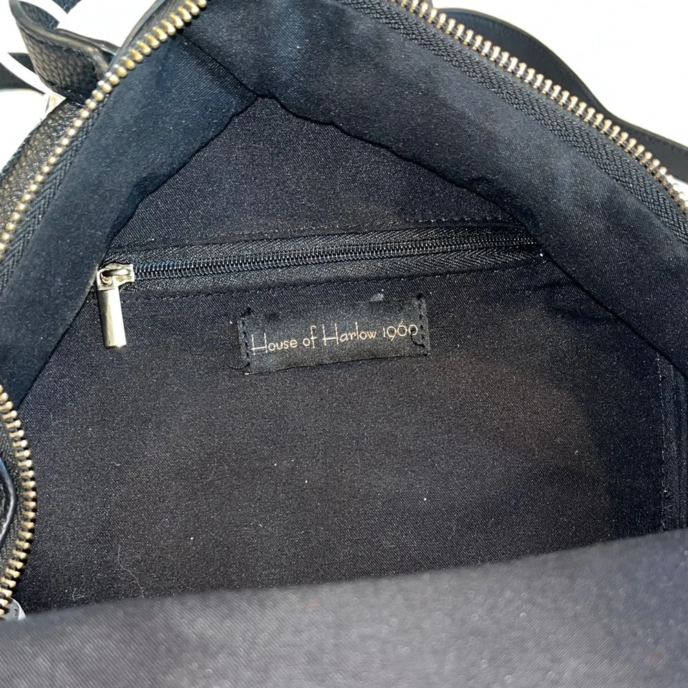 House of Harlow 1960 Black Textured Faux Leather Mini Backpack NWOT - Picture 9 of 10